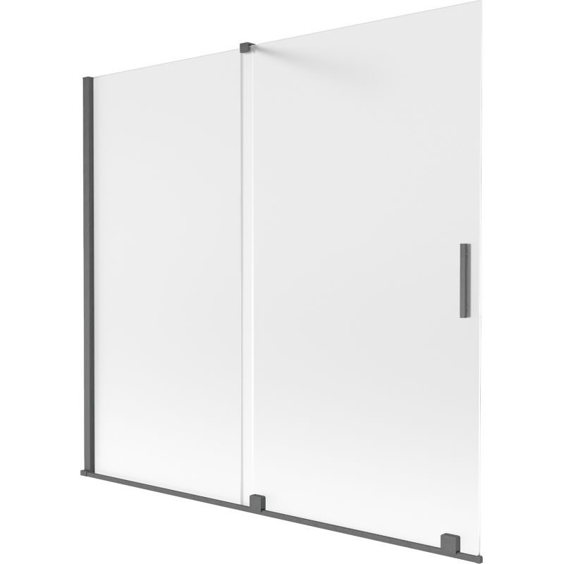 Mexen Velar 2 szárnyú tolózuhany fal 170 x 150 cm, matt, csiszolt gun gray - 896-170-000-31-66