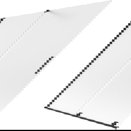 Mexen Velar kétszárnyú, toló fürdőszobai paraván, 170x150 cm, zúzmarás, fekete - 896-170-000-31-70