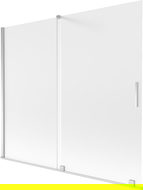 Mexen Velar paravan de cadă cu 2 uși glisante 180 x 150 cm, cu efect de gheață, crom - 896-180-000-31-01