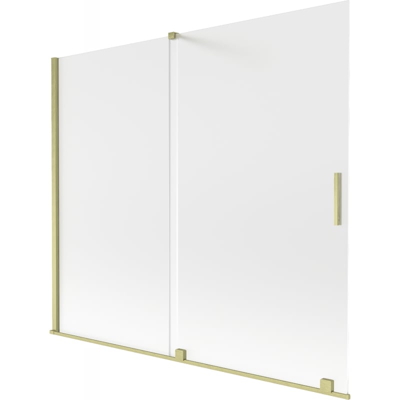 Mexen Velar 2-szárnyú tolóajtós fürdőszobai paraván 180 x 150 cm, fagyos, arany kefélt - 896-180-000-31-55