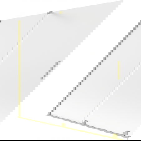 Mexen Velar 2-szárnyú tolóajtós fürdőszobai paraván 180 x 150 cm, fagyos, arany kefélt - 896-180-000-31-55