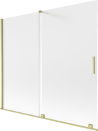 Mexen Velar paravan cadă de baie cu 2 aripi glisante 180 x 150 cm, geam mat, auriu periat - 896-180-000-31-55