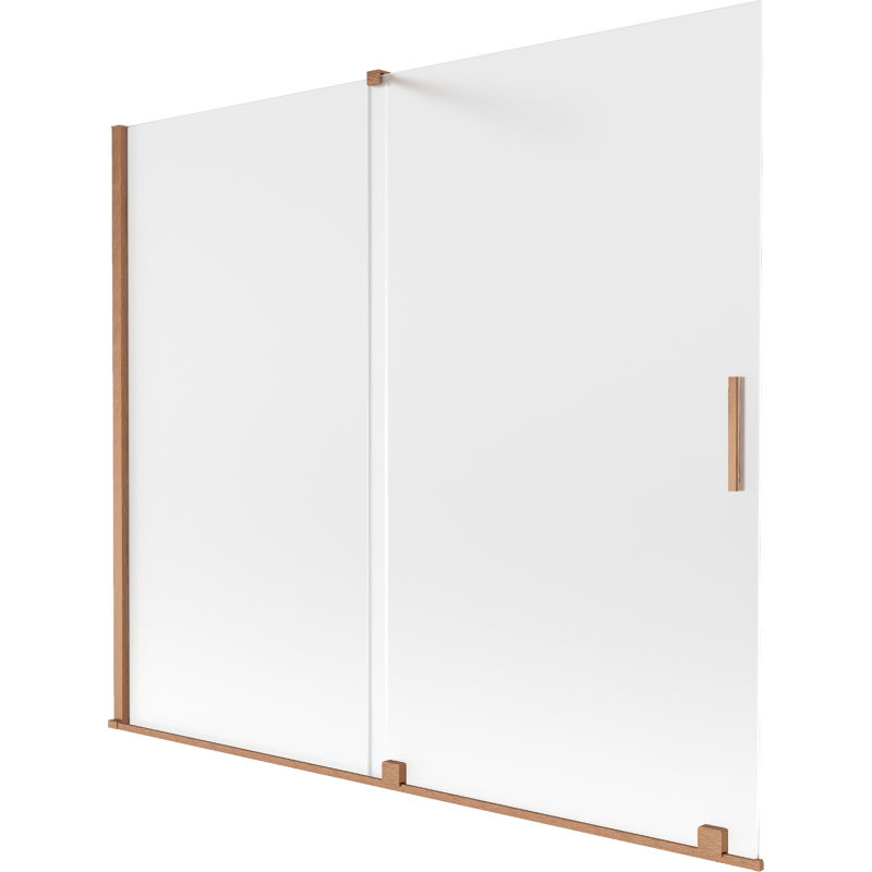 Mexen Velar kétszárnyú eltolható kádparaván 180 x 150 cm, szatén, kefe hatású réz - 896-180-000-31-65