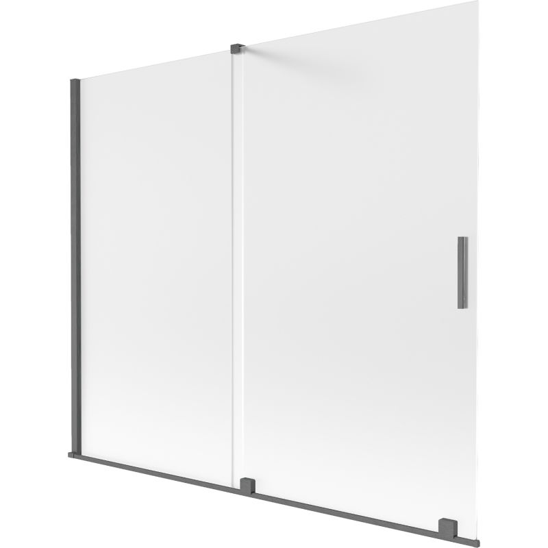 Mexen Velar kétszárnyú toló zuhanyfal 180 x 150 cm, fagyott, kefélt gun gray - 896-180-000-31-66