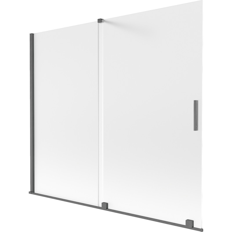 Mexen Velar paravan de cadă cu 2 uși glisante 180 x 150 cm, mat, gri armat periat - 896-180-000-31-66