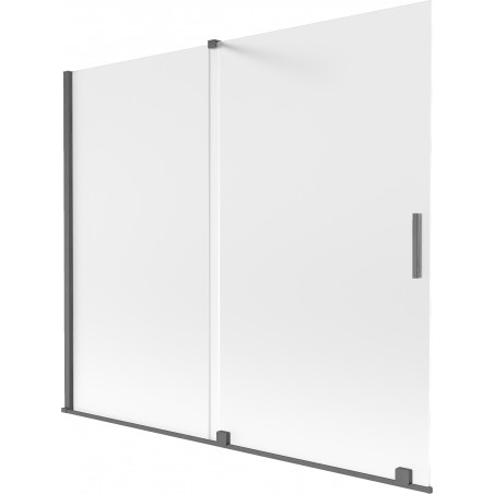 Mexen Velar két szárnyú, toló fürdőkádparaván 180 x 150 cm, ködös, kefe gun gray - 896-180-000-31-66