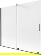Mexen Velar kétszárnyú toló zuhanyfal 180 x 150 cm, fagyott, kefélt gun gray - 896-180-000-31-66
