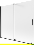 Mexen Velar 2-szárnyú eltolható kádparaván 180 x 150 cm, deres, fekete - 896-180-000-31-70