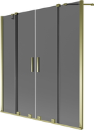 Mexen Velar Duo paravan de baie, 2 canate glisante, 150 x 150 cm, grafit, auriu - 896-150-000-42-50