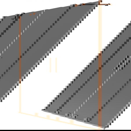 Mexen Velar Duo paravan de cadă cu 2 panouri culisante 150 x 150 cm, grafit, cupru periat - 896-150-000-42-65