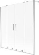 Mexen Velar Duo paravan de baie, 2 aripi glisante, 150 x 150 cm, înghețat, crom - 896-150-000-32-01