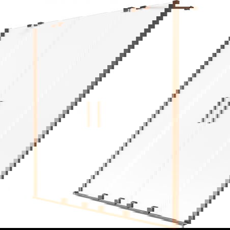 Mexen Velar Duo paravan de cadă cu 2 panouri glisante 150 x 150 cm, înghețat, aur roz - 896-150-000-32-60