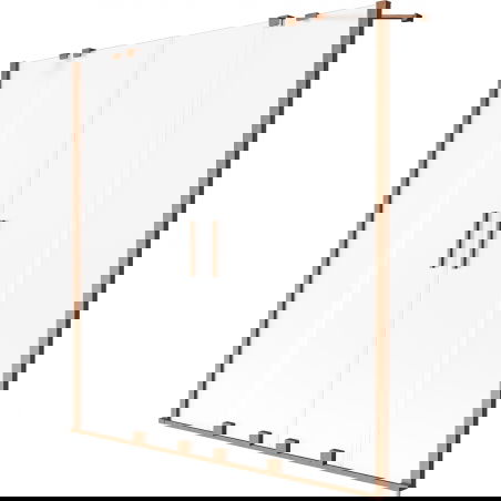 Mexen Velar Duo paravan cadă 2-panouri glisante 150 x 150 cm, înghețat, cupru periat - 896-150-000-32-65