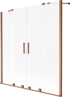 Mexen Velar Duo paravan cadă 2-panouri glisante 150 x 150 cm, înghețat, cupru periat - 896-150-000-32-65