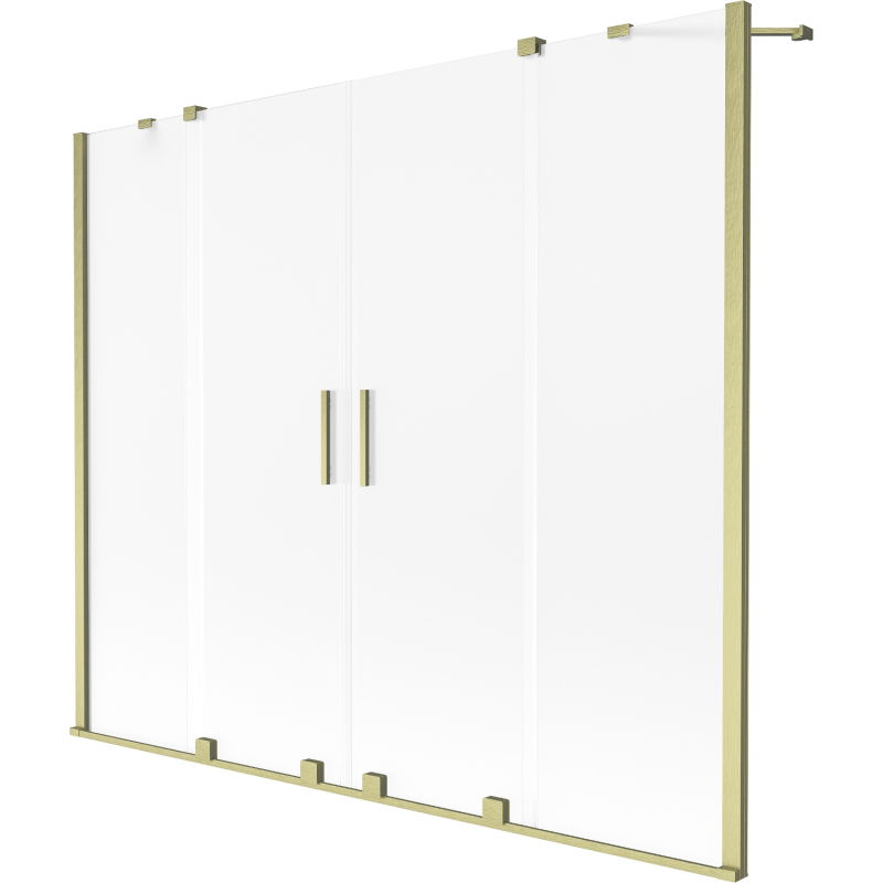 Paravan de cadă Mexen Velar Duo cu 2 Canate Glisante 180 x 150 cm, Gheață, Auriu Periat - 896-180-000-32-55