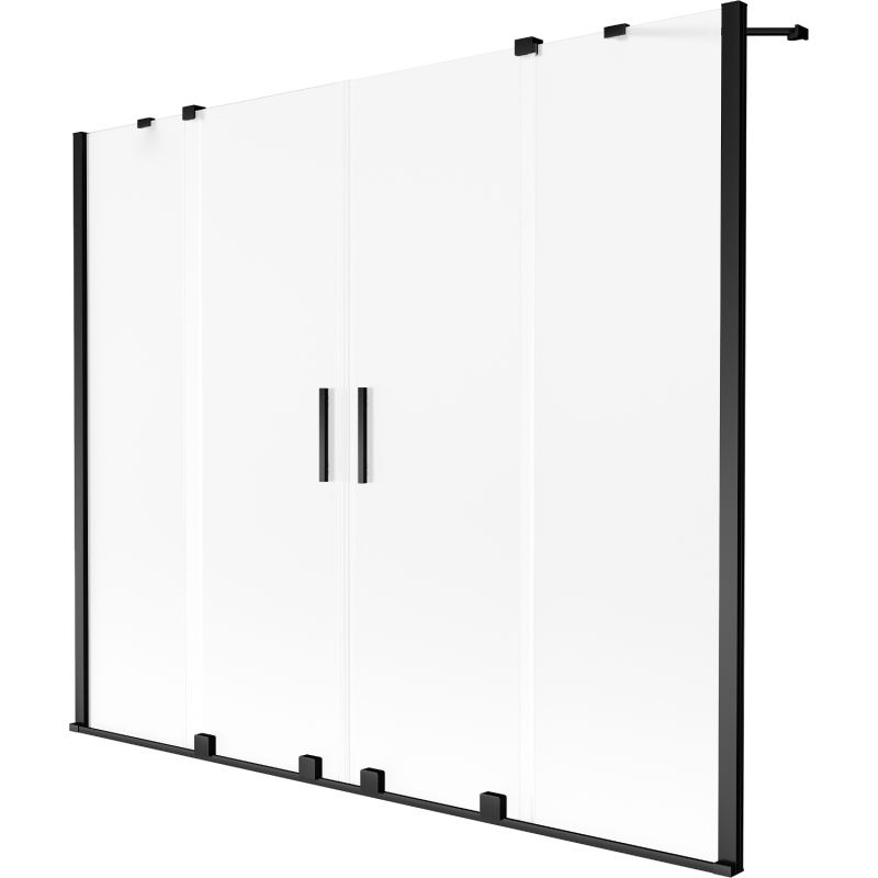 Mexen Velar Duo 2-szárnyú tolóajtós fürdőkád paraván 180 x 150 cm, matt, fekete - 896-180-000-32-70