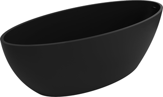 Mexen Prato cadă de baie independentă din conglomerat 170 x 70 cm, negru mat - 57251707070