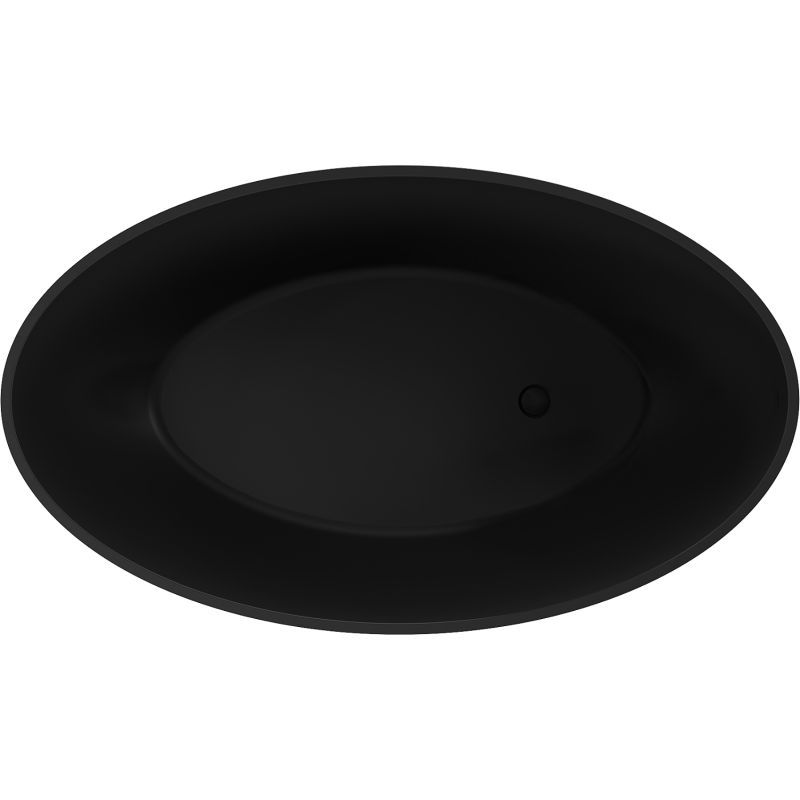 Mexen Prato cadă de baie freestanding din conglomerat 170 x 100 cm, negru mat - 57251701070