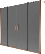 Mexen Velar Duo paravan de baie cu 2 uși glisante 180 x 150 cm, grafit, aur roz - 896-180-000-42-60
