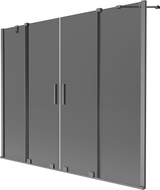 Paravan cadă Mexen Velar Duo, 2 panouri glisante 180 x 150 cm, grafit, gun gray periat - 896-180-000-42-66