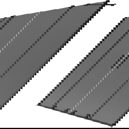 Mexen Velar Duo 2-szárnyú, kihúzható fürdőkád paraván 180 x 150 cm, grafit, fekete - 896-180-000-42-70