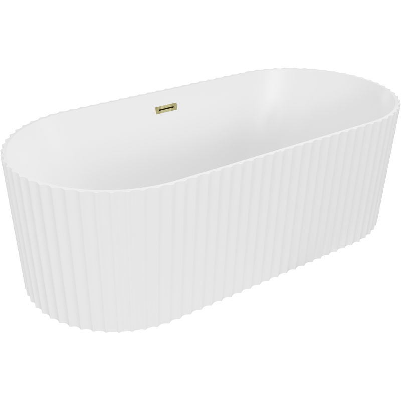 Mexen Paola cadă freestanding cu riflaj 170 x 80 cm, alb mat, preaplin auriu - 52721708001-50