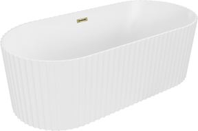 Mexen Paola cadă independentă cu caneluri 170 x 80 cm, alb mat, preaplin auriu - 52721708001-50