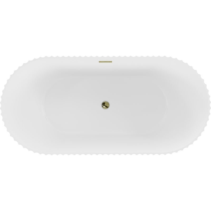 Mexen Paola cadă independentă cu caneluri 170 x 80 cm, alb mat, preaplin auriu - 52721708001-50