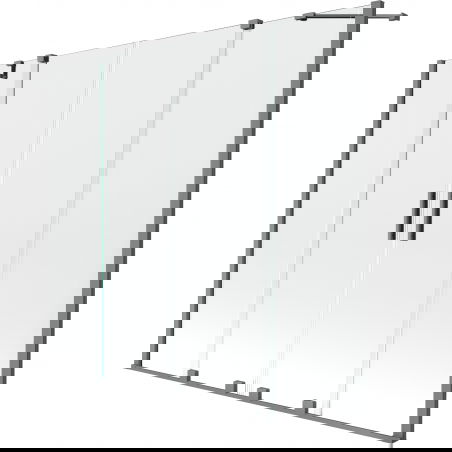 Mexen Velar Duo kétszárnyú fürdőkádparaván, tolóajtós, 180 x 150 cm, átlátszó, gunmetal - 896-180-000-02-95