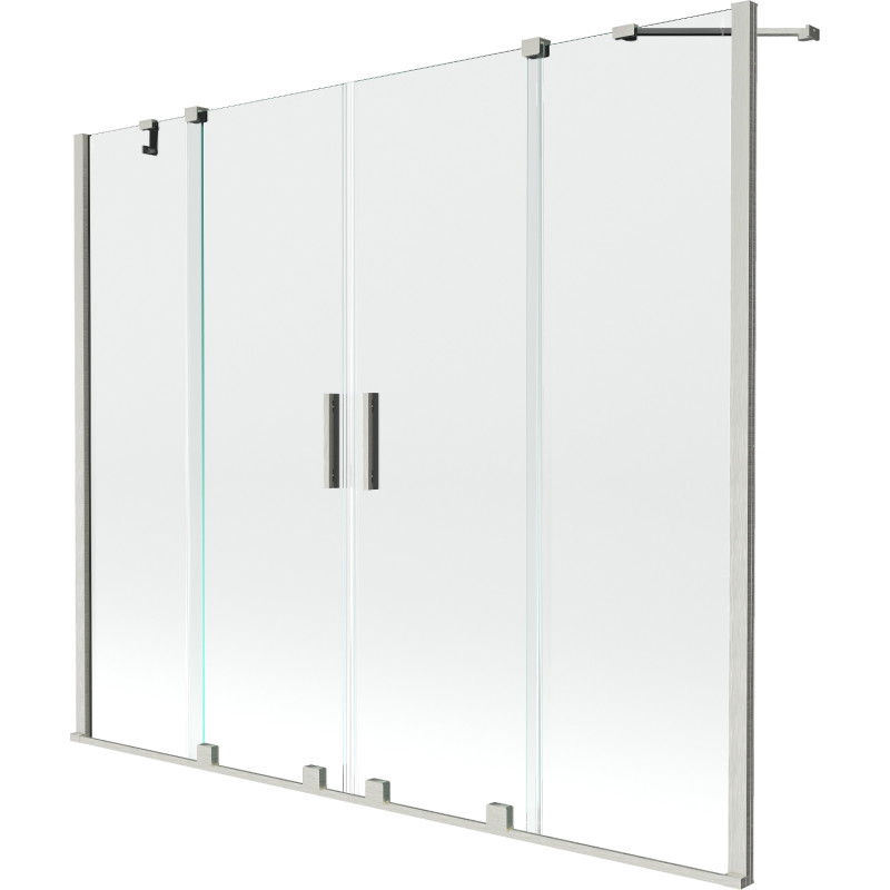 Mexen Velar Duo paravan de cadă, cu 2 uși culisante, 180 x 150 cm, transparent, nichel periat - 896-180-000-02-97