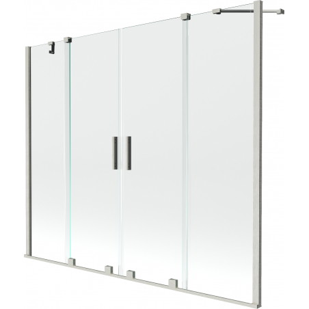 Mexen Velar Duo paravan de cadă, cu 2 uși culisante, 180 x 150 cm, transparent, nichel periat - 896-180-000-02-97