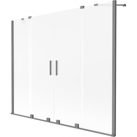 Mexen Velar Duo paravan de cadă cu 2 panouri culisante 180 x 150 cm, înghețat, metal armat - 896-180-000-32-95