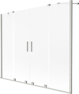 Mexen Velar Duo kádparaván 2-szárnyú toló 180 x 150 cm, zúzott üveg, selyemfényű nikkel - 896-180-000-32-97
