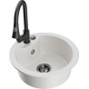 Mexen Diego chiuvetă de granit cu o singură cameră cu baterie de bucătărie Elia, albă - 6512-20-670101-70