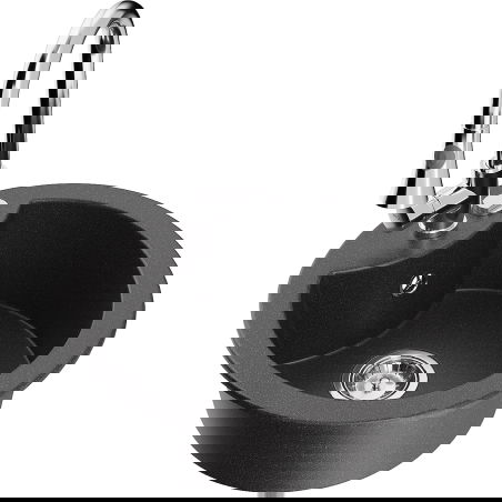 Mexen Diego chiuvetă granit 1-cameră cu baterie bucătărie Elia, negru pătat - 6512-76-670101-00