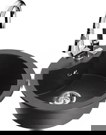 Mexen Diego egymedencés gránit mosogató Elia konyhai csapteleppel, fekete pöttyös - 6512-76-670101-00