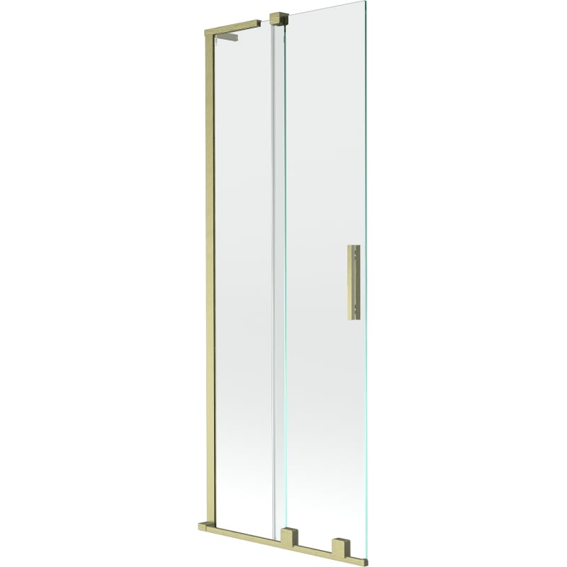 Mexen Velar L kádparaván 2 szárnyú toló 70 x 150 cm, átlátszó, arany kefélt - 896-070-003-01-55