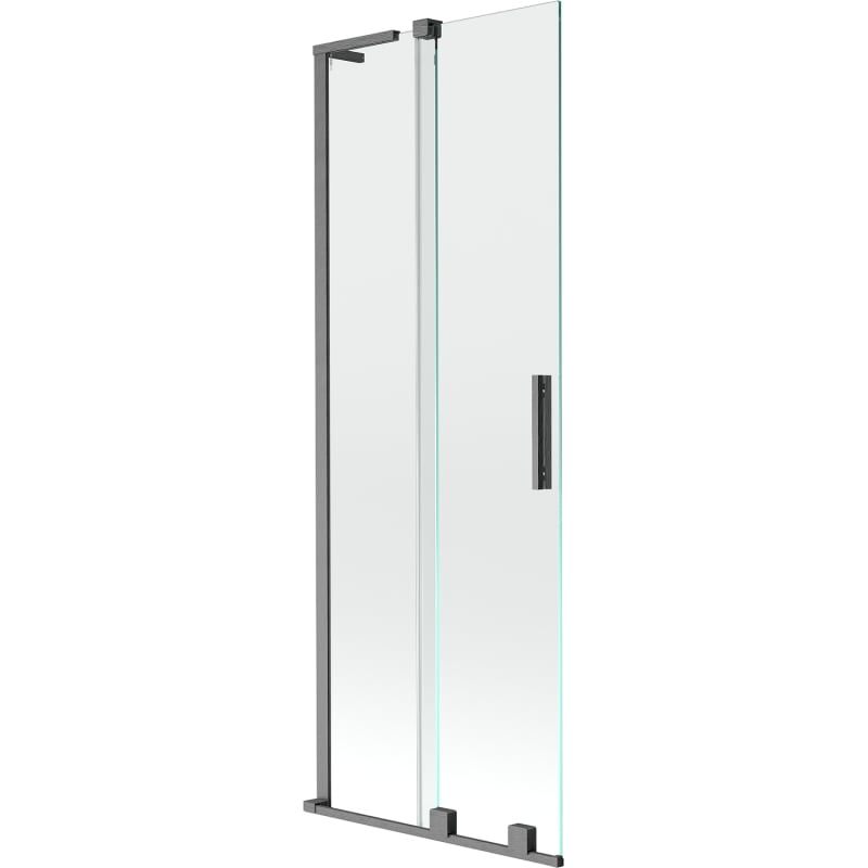Mexen Velar L paravan cadă de baie 2-panouri glisante 70 x 150 cm, transparent, gri armat periat - 896-070-003-01-66