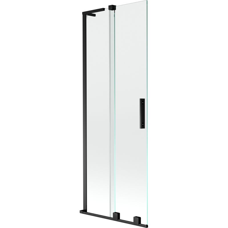 Mexen Velar L perete de duș glisant cu 2 panouri 70 x 150 cm, transparent, negru - 896-070-003-01-70