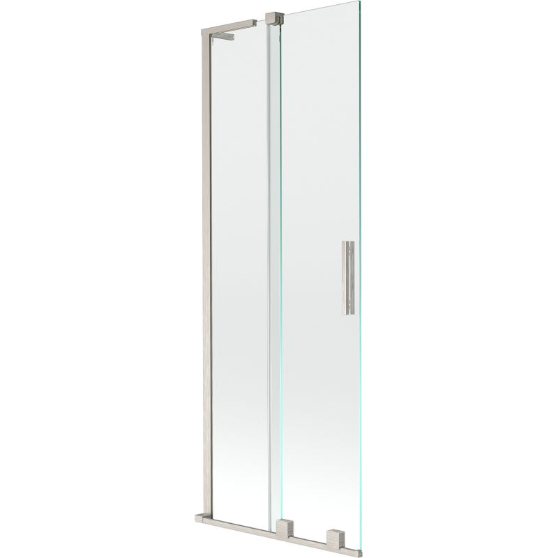 Mexen Velar L kétszárnyú toló zuhanyfal 70 x 150 cm, átlátszó, kefélt nikkel - 896-070-003-01-97