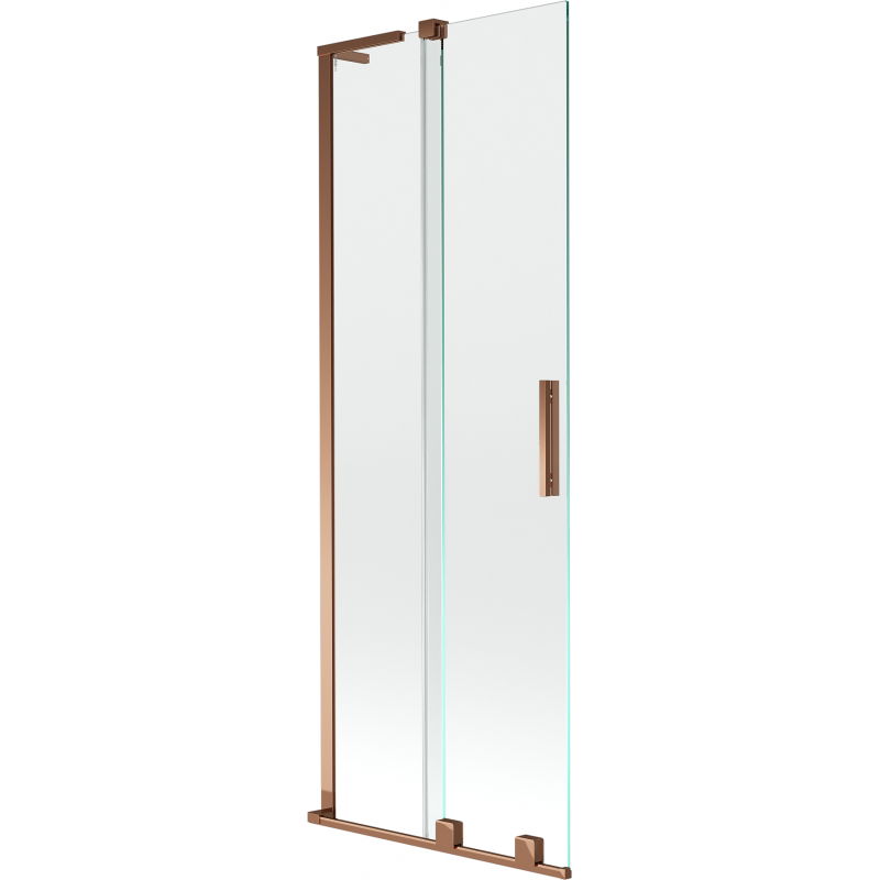 Mexen Velar L paravan cadă cu 2 canaturi glisante 75 x 150 cm, transparent, aur roz - 896-075-003-01-60