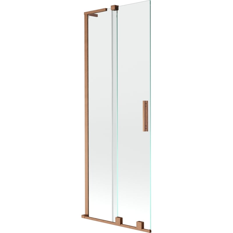 Mexen Velar L panou de cadă cu 2 aripi culisante 75 x 150 cm, transparent, cupru periat - 896-075-003-01-65