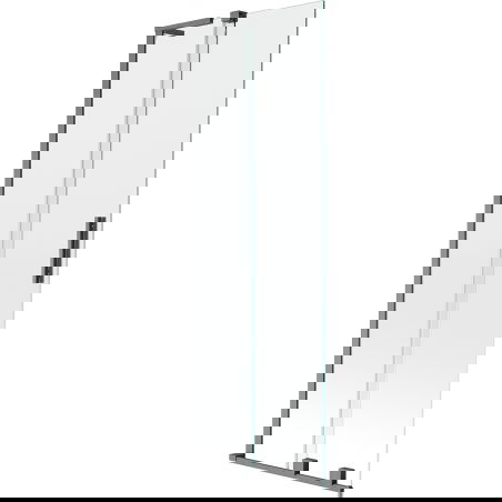 Mexen Velar L 2 szárnyas, toló fürdőszobai paraván 75 x 150 cm, átlátszó, kefélt szürke - 896-075-003-01-66