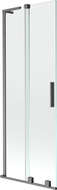 Mexen Velar L panou de duș de baie extensibil cu 2 aripi 75 x 150 cm, transparent, gri armă periat - 896-075-003-01-66