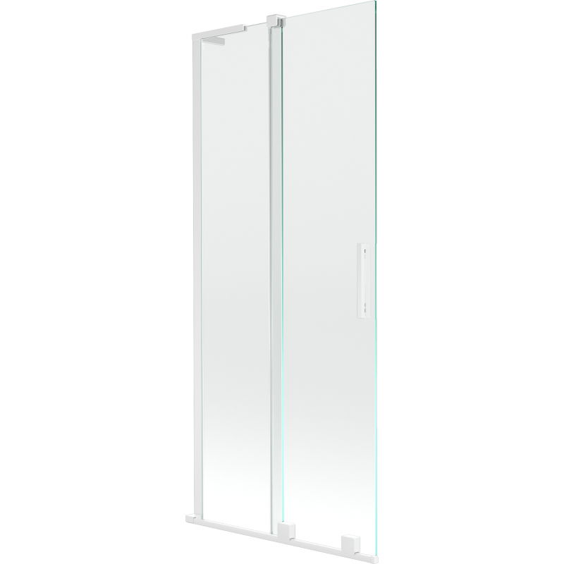 Mexen Velar L paravan cadă 2-canate glisant 80 x 150 cm, transparent, alb - 896-080-003-01-20