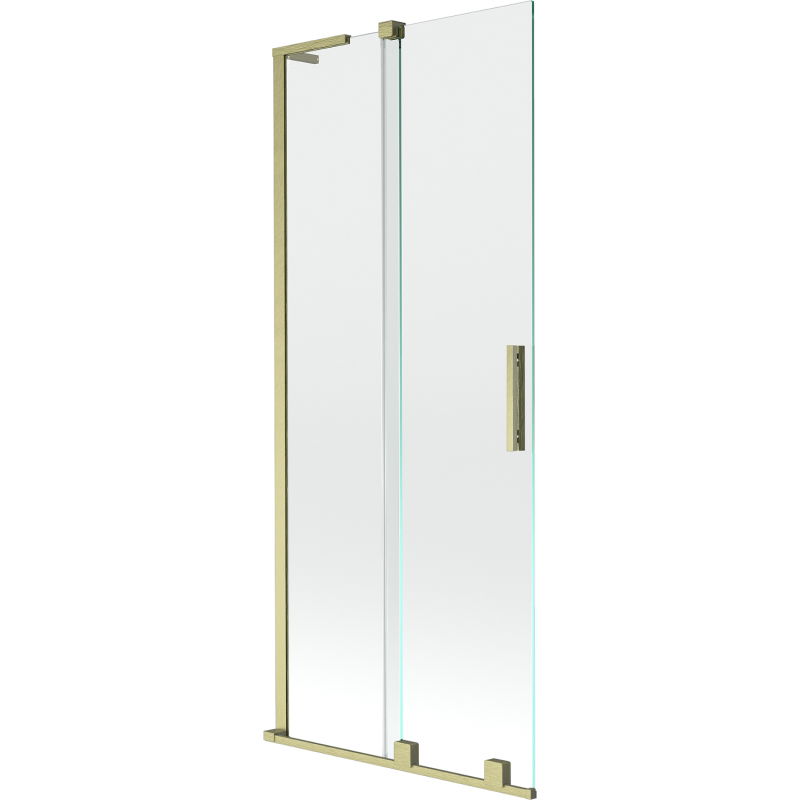 Mexen Velar L kádparaván, 2-szárnyú tolóajtó, 80 x 150 cm, átlátszó, arany szálcsiszolt - 896-080-003-01-55