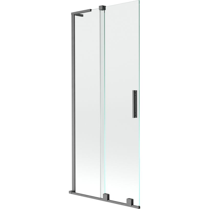 Mexen Velar L panou de baie 2-canate glisant 85 x 150 cm, transparent, gri închis periat - 896-085-003-01-66