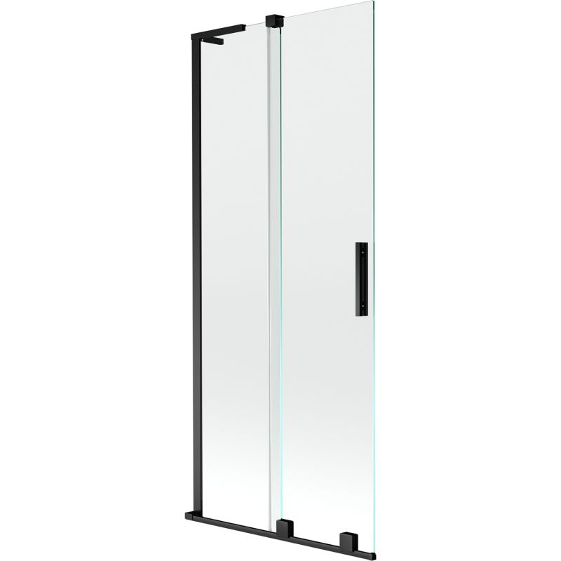 Mexen Velar L paravan de cadă cu 2 uși glisante, 85 x 150 cm, transparent, negru - 896-085-003-01-70