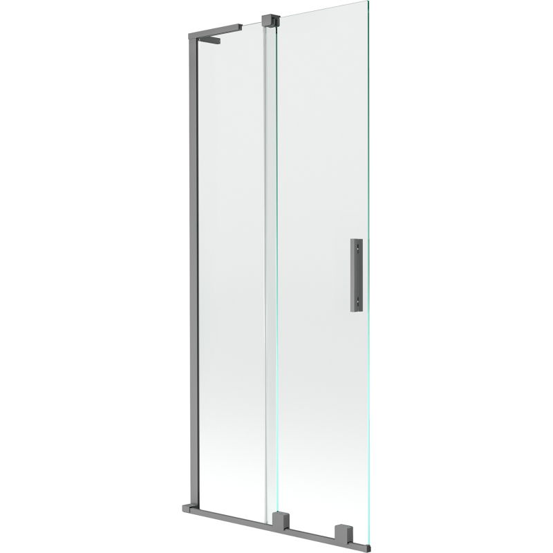 Mexen Velar L paravan pentru cadă, 2-canate glisante 85 x 150 cm, transparent, gun metal - 896-085-003-01-95