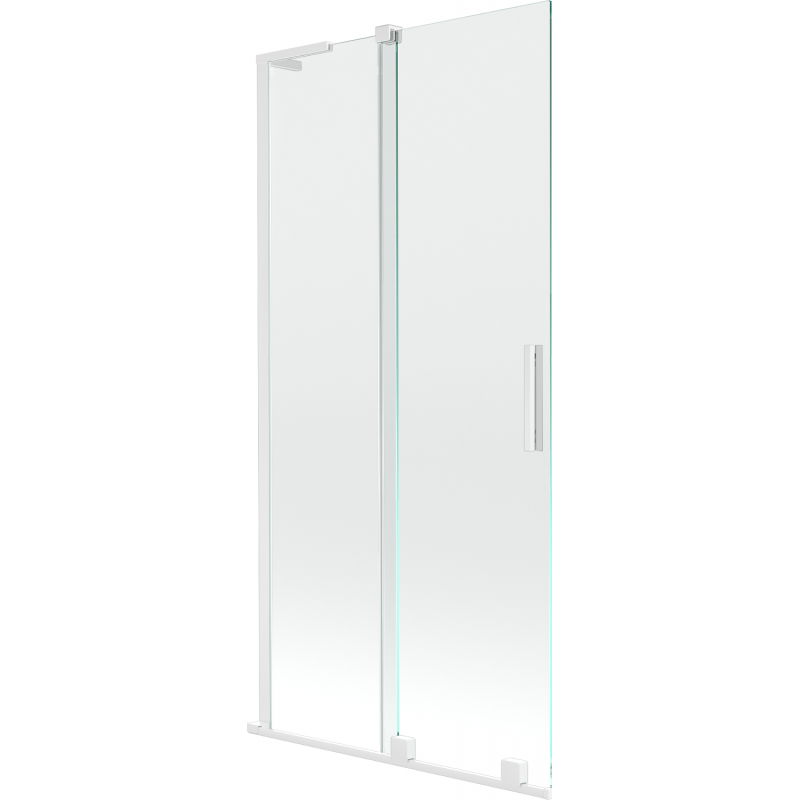 Mexen Velar L paravan cadă 2-panouri glisante 90 x 150 cm, transparent, alb - 896-090-003-01-20